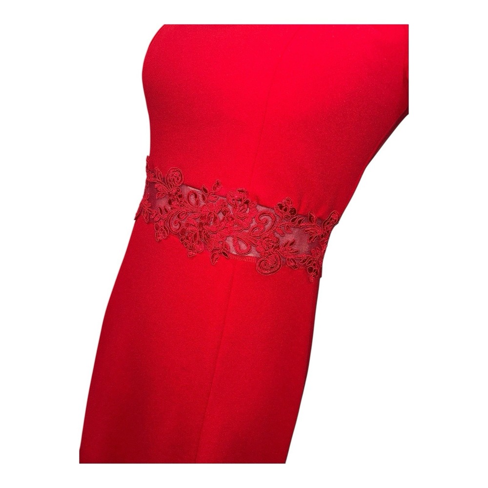 Sequin Hearts Jr's Sz 9 Red Off Shoulder Mermaid Prom Gown Elegant Formal Dress - Picture 9 of 14